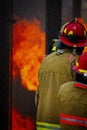 Live Fire Training Project at fire school Royalty Free Stock Photo