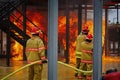 Live Fire Training Project at fire school Royalty Free Stock Photo