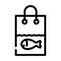 live fish sale line icon vector illustration Royalty Free Stock Photo