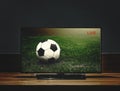 Live football game broadcast in tv