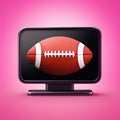 Live Football streaming Pink Icon, Badge, Button for broadcasting. application or online football stream.