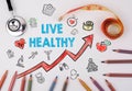 Live healthy concept. Healty lifestyle background