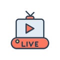 Color illustration icon for Live, video and broadcasting Royalty Free Stock Photo