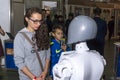 Live and interesting communication between a person and a robot.