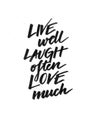 Live, laugh, love calligraphic background