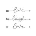 Live laugh love inspirational lettering quote