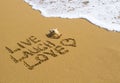 Live, Laugh, Love - Message on the Beach