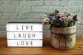 Live Laugh Love word in light box