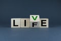 Live life. Cubes form words Live Life