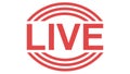 Live logo broadcast, button air stream, sign livestream tv vlog
