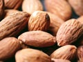 Live Long Healthy Nutritious Delicious Pile of Almond Nut Snack Macro Closeup