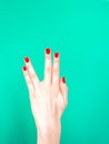 The Live Long And Prosper Hand Sign. Used when you want to convey genuine positivity. Female hand showing Vulcan Salute Royalty Free Stock Photo