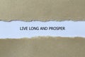 live long and prosper on white paper Royalty Free Stock Photo