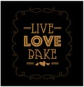 `LIVE LOVE BAKE` lettering unit sticker