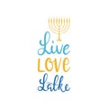 Live Love Latke, hand lettering, Menorah sketch