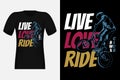 Live Love Ride Bmx Club Silhouette Vintage T-Shirt Design Royalty Free Stock Photo