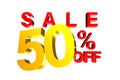 Sale 50% 3D. Royalty Free Stock Photo