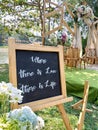 Live message on the wedding board