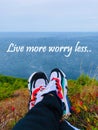 Live more worry less. quote. Royalty Free Stock Photo