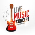 Live music cover template with realistic guitar