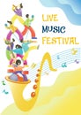 Live music festival vector poster design template Royalty Free Stock Photo