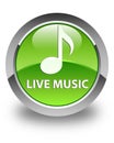 Live music glossy green round button Royalty Free Stock Photo