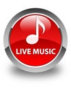 Live music glossy red round button Royalty Free Stock Photo