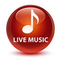 Live music glassy brown round button Royalty Free Stock Photo