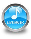 Live music glossy cyan blue round button Royalty Free Stock Photo