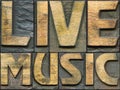 Live music wooden letterpress