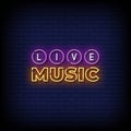 Live Music Neon Signs Style Text Vector Royalty Free Stock Photo