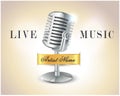 Live music poster with microphone - vector eps10