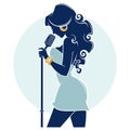 Live Music Show, beautiful singer silhouette