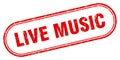 Live music stamp. rounded grunge textured sign. Label Royalty Free Stock Photo