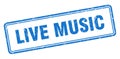 live music stamp. square grunge sign on white background Royalty Free Stock Photo