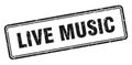 live music stamp. square grunge sign on white background Royalty Free Stock Photo