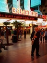 Live Music Street Musician Performing in Downtown Las Vegas Royalty Free Stock Photo