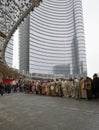 Live nativity scene at business hub, Milan, #11