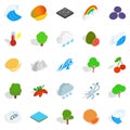 Live nature icons set, isometric style