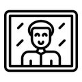 Live news icon outline vector. Media studio Royalty Free Stock Photo