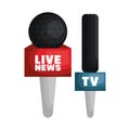 Live news microphone press