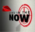 Live in the Now Arrow Hitting Target Aim Enjoy Present Moment