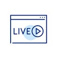 Live online video. Watching stream on internet. Pixel perfect, editable stroke icon