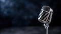 Live performance spotlight vintage microphone in studio setting music industry close-up dramatic lighting Royalty Free Stock Photo