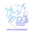Live in present moment blue gradient concept icon
