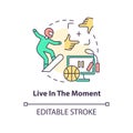 Live in present moment concept icon