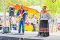 Live presentations of local musicians at a public square