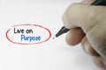 Live on Purpose Word Royalty Free Stock Photo
