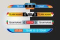 Live scoreboard Digital Screen Graphic Template for Broadcasting of soccer, football or futsal, illustration vector design