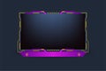 Live screen panel decoration with yellow and purple colors. Streaming icon elements with an offline screen vector. Live broadcast